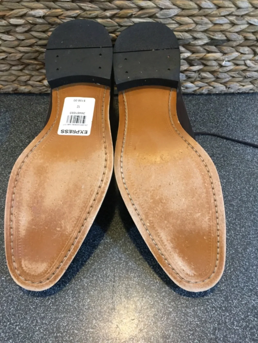 Express Men's Dark Brown Leather Oxfords